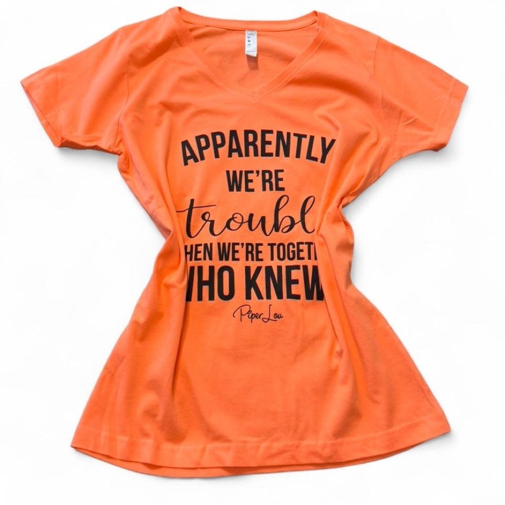 Piper Lou Orange Graphic Tee, Women's Size M